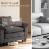 YI DANICA Modular Cloud Couch Sectional, Comfy Deep Seat Sectional Sofa with Moveable Ottoman, Over-Sized Modular Cloud Sofa, Cloud Couches for Living Room (Black, 4 Seater & 1 Ottoman) - Image 6