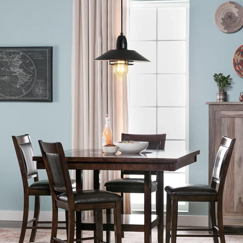 Farmhouse Vintage Pendant Light Black Fixture Pendant Lights with Spring Frame Adjustable Metal Hanging Lamp for Kitchen Island Dining Room Bedroom Living Room Barn Entryy, E26 - Image 4
