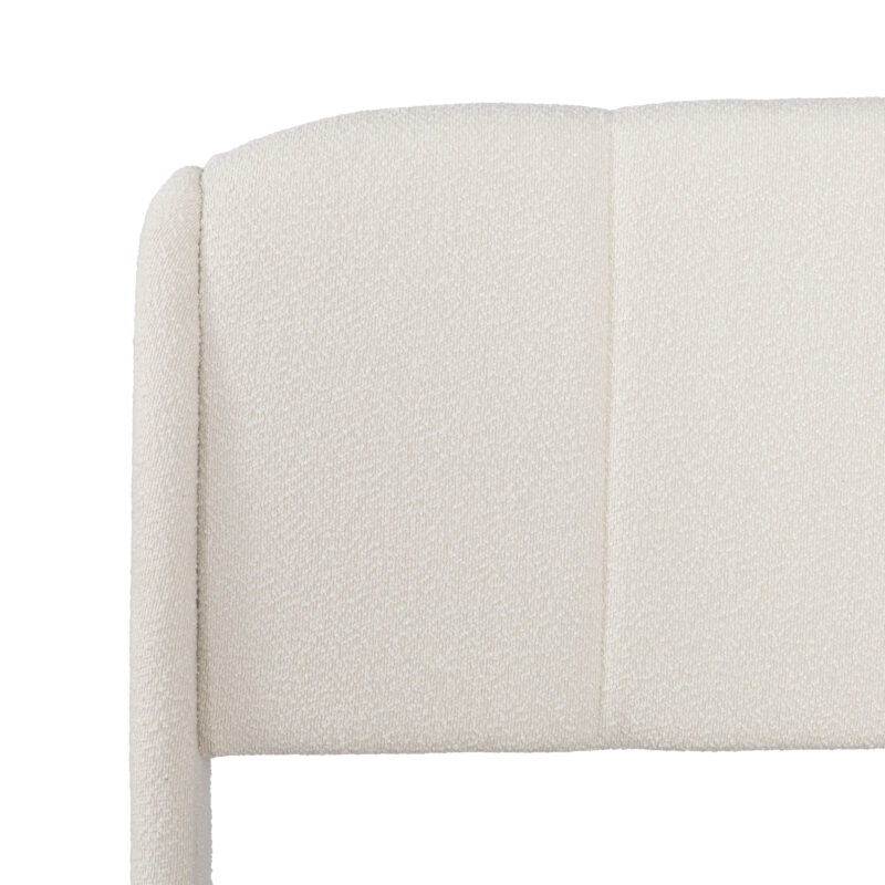 King Boucle Platform Bed with Curved Headboard in Beige - Image 5