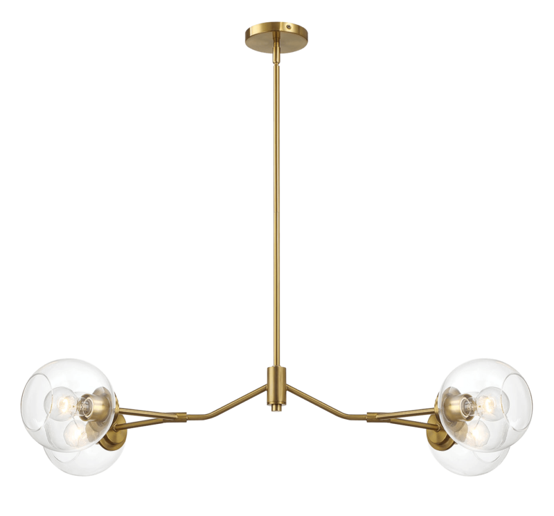 Jewel Four Lights Modern Farmhouse Chandelier Ceiling Hanging Light Fixture For Kitchen Island Dining Room 36"L × 20"W × 7.25"H with Clear Glass - Image 7