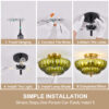 11.8 inch Kitchen Ceiling Light, 3-Light Semi Flush Mount Ceiling Lamp with Flower Glass, Vintage Close to Ceiling Light Fixtures for Bathroom Bedroom Hallway Entryway, Green - Image 6