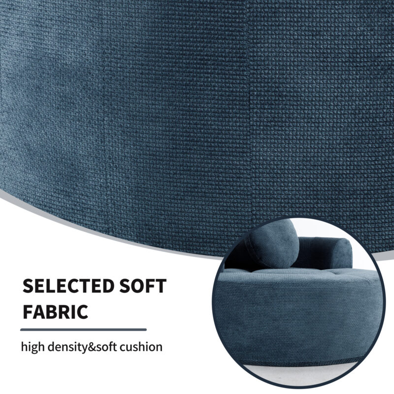 Round Sofa Bed with Memory Foam Sectional Couches for Living Room, Cloud Couch with three pillows - Image 6