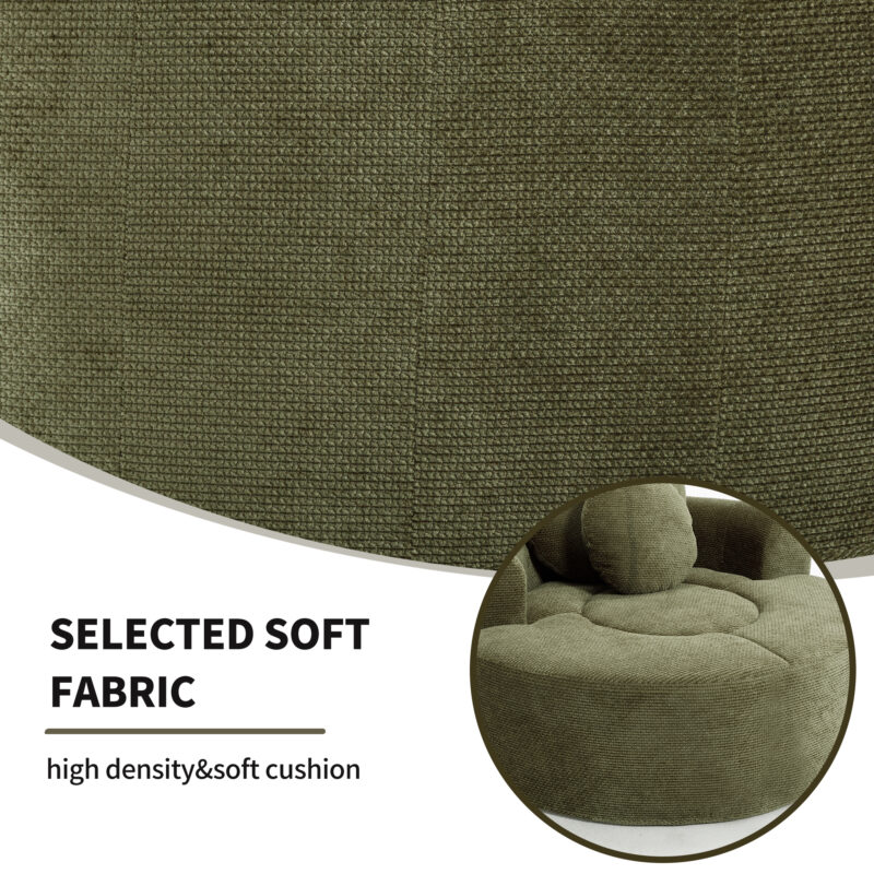 Round Sofa Bed with Memory Foam Sectional Couches for Living Room, Cloud Couch with three pillows - Image 13