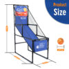 Kids Single Shot Basketball Arcade Game, Indoor Basketball Hoop with 2 Balls & Pump, Foldable Stand for Toddlers & Children - Image 2