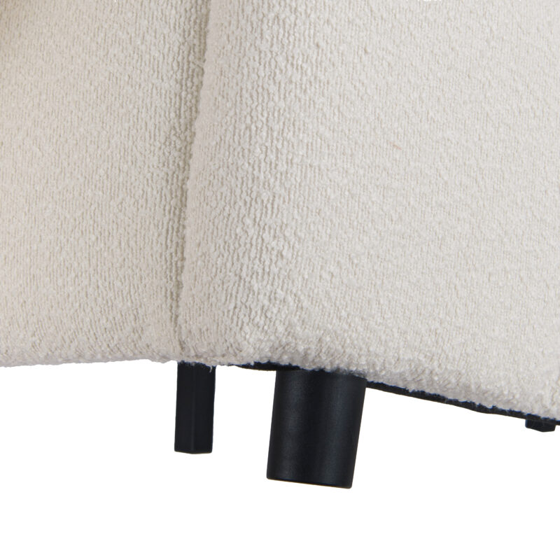 King Boucle Platform Bed with Curved Headboard in Beige - Image 13