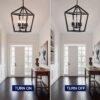 Farmhouse Lantern Chandelier 5-Light, Industrial Black Ceiling Light Fixture with Rustic Open Cage and Adjustable Hanging Height, E12 Base for Kitchen Island, Dining Room, Entryway, Foyer - Image 2