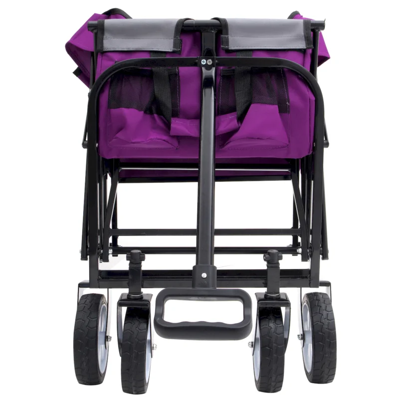 Minimeetall Strap , Collapsible Foldable Wagon Cart with strapping system Beach Wagon , Utility Cart , Utility Wagon Grocery Cart for Camping Shopping Sports Gardeing Fishing Supports 225lbs purple - Image 15