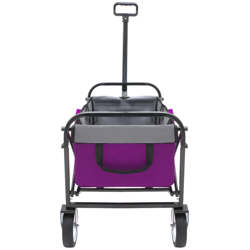Minimeetall Strap , Collapsible Foldable Wagon Cart with strapping system Beach Wagon , Utility Cart , Utility Wagon Grocery Cart for Camping Shopping Sports Gardeing Fishing Supports 225lbs purple - Image 16