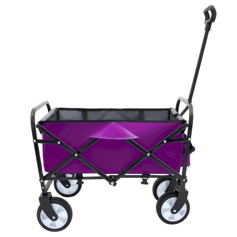 Minimeetall Strap , Collapsible Foldable Wagon Cart with strapping system Beach Wagon , Utility Cart , Utility Wagon Grocery Cart for Camping Shopping Sports Gardeing Fishing Supports 225lbs purple - Image 19