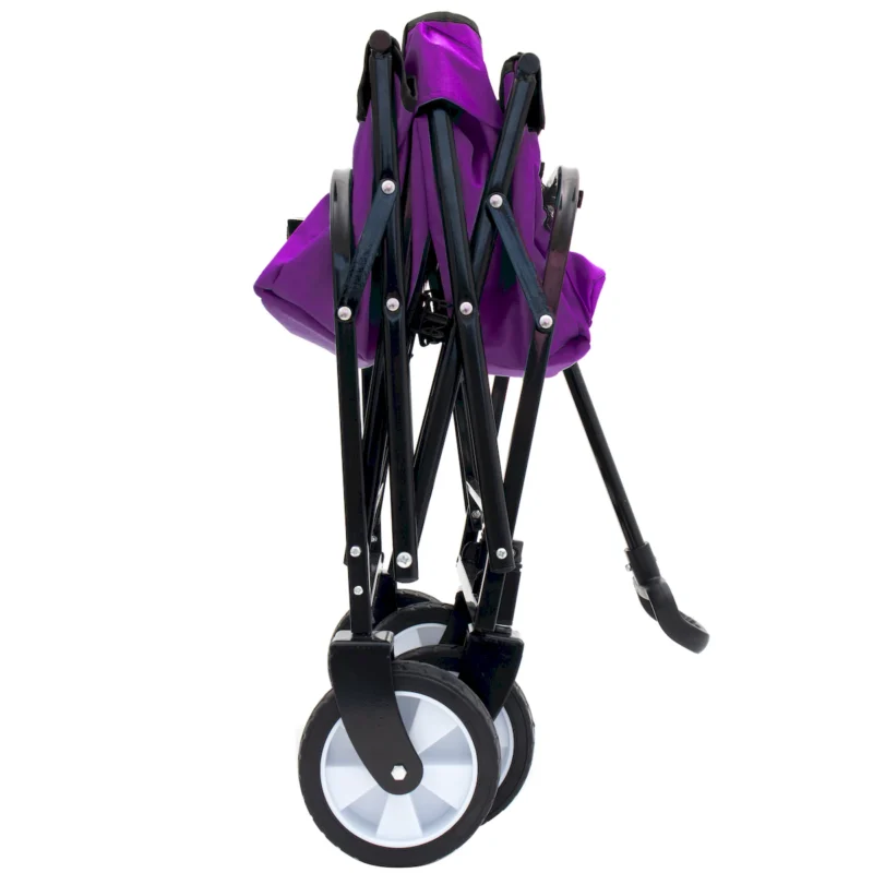 Minimeetall Strap , Collapsible Foldable Wagon Cart with strapping system Beach Wagon , Utility Cart , Utility Wagon Grocery Cart for Camping Shopping Sports Gardeing Fishing Supports 225lbs purple - Image 21
