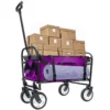 Minimeetall Strap , Collapsible Foldable Wagon Cart with strapping system Beach Wagon , Utility Cart , Utility Wagon Grocery Cart for Camping Shopping Sports Gardeing Fishing Supports 225lbs purple - Image 25