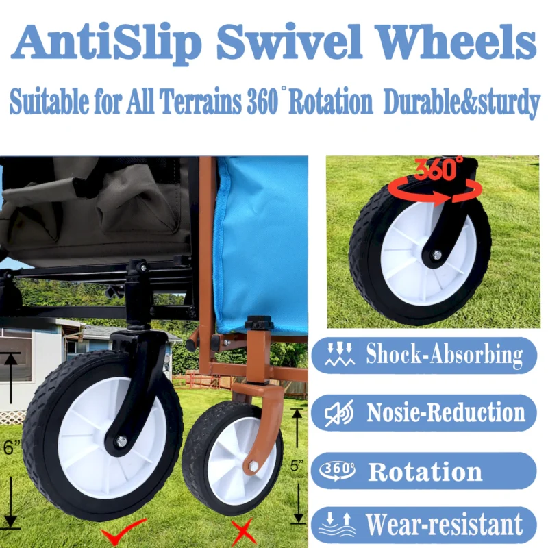 Minimeetall Strap , Collapsible Foldable Wagon Cart with strapping system Beach Wagon , Utility Cart , Utility Wagon Grocery Cart for Camping Shopping Sports Gardeing Fishing Supports 225lbs purple - Image 4