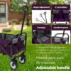 Minimeetall Strap , Collapsible Foldable Wagon Cart with strapping system Beach Wagon , Utility Cart , Utility Wagon Grocery Cart for Camping Shopping Sports Gardeing Fishing Supports 225lbs purple - Image 5