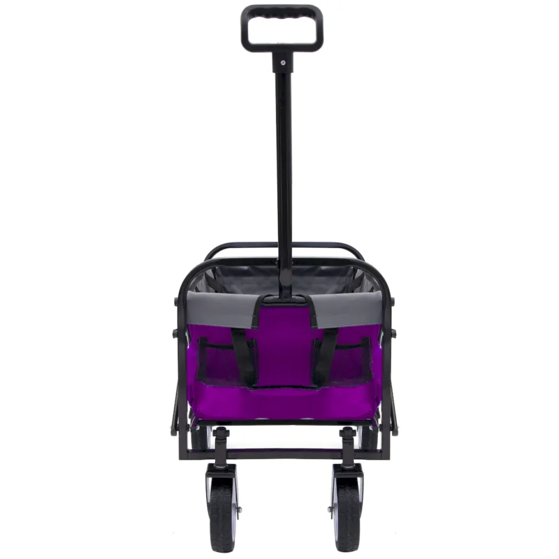 Minimeetall Strap , Collapsible Foldable Wagon Cart with strapping system Beach Wagon , Utility Cart , Utility Wagon Grocery Cart for Camping Shopping Sports Gardeing Fishing Supports 225lbs purple - Image 6