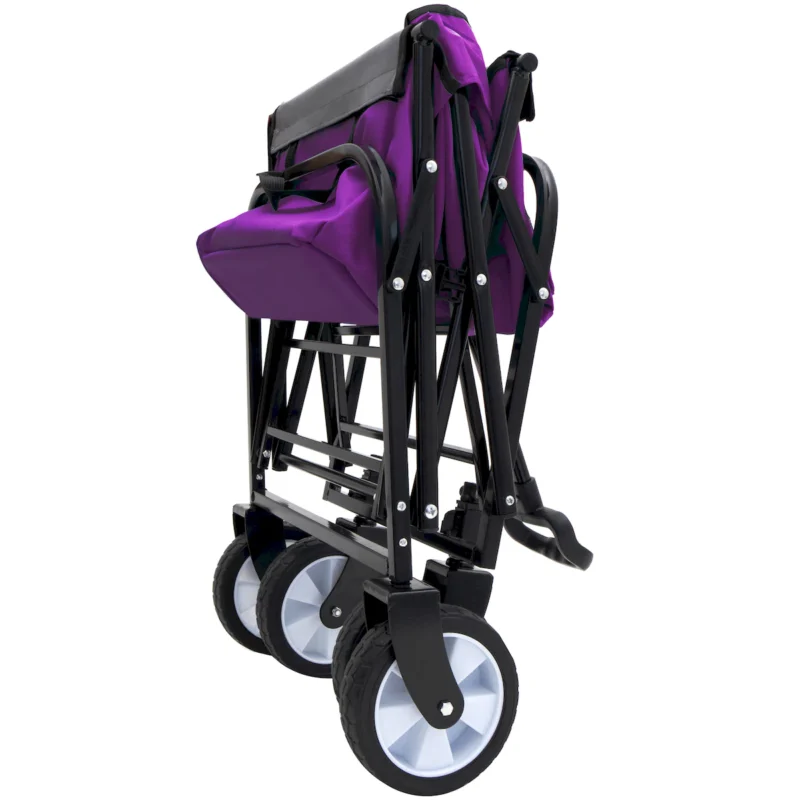 Minimeetall Strap , Collapsible Foldable Wagon Cart with strapping system Beach Wagon , Utility Cart , Utility Wagon Grocery Cart for Camping Shopping Sports Gardeing Fishing Supports 225lbs purple - Image 7