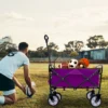 Minimeetall Strap , Collapsible Foldable Wagon Cart with strapping system Beach Wagon , Utility Cart , Utility Wagon Grocery Cart for Camping Shopping Sports Gardeing Fishing Supports 225lbs purple - Image 8