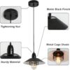 Farmhouse Vintage Pendant Light Black Fixture Pendant Lights with Spring Frame Adjustable Metal Hanging Lamp for Kitchen Island Dining Room Bedroom Living Room Barn Entryy, E26 - Image 7