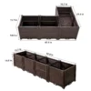Indoor and outdoor rectangular plastic planting box; planting kit for fresh vegetables, herbs, flowers, and succulents; brown - Image 2
