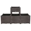 Indoor and outdoor rectangular plastic planting box; planting kit for fresh vegetables, herbs, flowers, and succulents; brown - Image 10