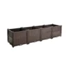 Indoor and outdoor rectangular plastic planting box; planting kit for fresh vegetables, herbs, flowers, and succulents; brown