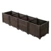 Indoor and outdoor rectangular plastic planting box; planting kit for fresh vegetables, herbs, flowers, and succulents; brown - Image 4