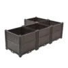 Indoor and outdoor rectangular plastic planting box; planting kit for fresh vegetables, herbs, flowers, and succulents; brown - Image 6