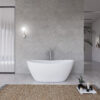 61 inch freestanding solid surface soaking bathtub for bathroom - Image 10