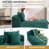 67.5''Chaise Lounge Chair 46'' Wide Seat Indoor Corduroy Oversized Sleeper Sofa for Living Room Deep Seat Lounge and Two Soft Pillows Convertible Boneless Sofa Bed, Green,No Assembly Required - Image 31