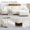 110" Modular Sectional Sofa, L Shape with Extra-large Seat, Pull-line Design, Movable Ottoman, High Density Foam, Free Combination, Sturdy Metal&Wood Frame, Boucle Fabric, 3 Colors - Image 12