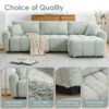 110" Modular Sectional Sofa, L Shape with Extra-large Seat, Pull-line Design, Movable Ottoman, High Density Foam, Free Combination, Sturdy Metal&Wood Frame, Boucle Fabric, 3 Colors - Image 3