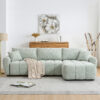 110" Modular Sectional Sofa, L Shape with Extra-large Seat, Pull-line Design, Movable Ottoman, High Density Foam, Free Combination, Sturdy Metal&Wood Frame, Boucle Fabric, 3 Colors - Image 5
