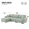 110" Modular Sectional Sofa, L Shape with Extra-large Seat, Pull-line Design, Movable Ottoman, High Density Foam, Free Combination, Sturdy Metal&Wood Frame, Boucle Fabric, 3 Colors - Image 7
