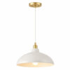 Astral Single Light White Pendant Lamp with Golder Brass Finish for Entrance Kitchen Island 14"D × 8"H - Image 9