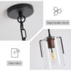 Modern Industrial Pendant Light with Clear Glass Shade, Adjustable Metal Pendant Lighting for Kitchen Island Dining Room Entryway, Easy Clean Glare-Free Home Light Fixture - Image 9