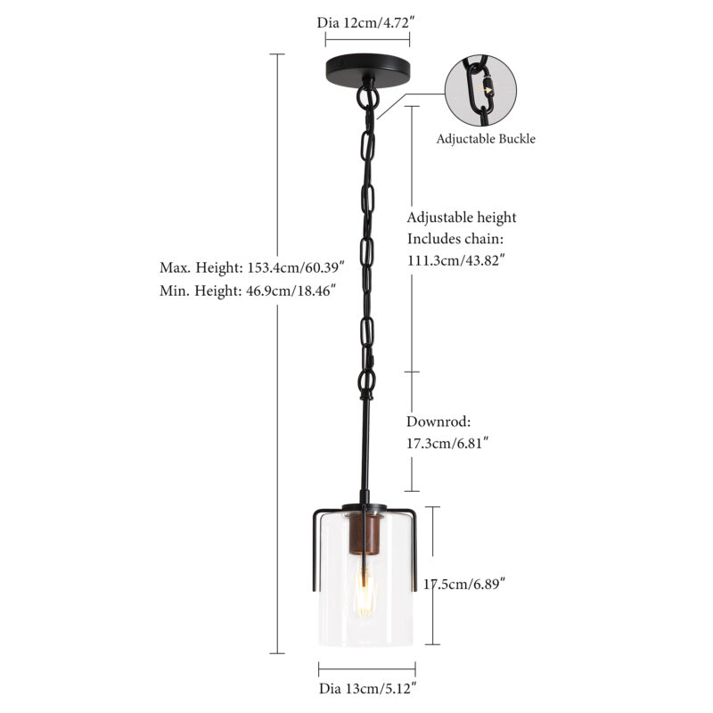 Modern Industrial Pendant Light with Clear Glass Shade, Adjustable Metal Pendant Lighting for Kitchen Island Dining Room Entryway, Easy Clean Glare-Free Home Light Fixture - Image 11