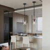 Modern Industrial Pendant Light with Clear Glass Shade, Adjustable Metal Pendant Lighting for Kitchen Island Dining Room Entryway, Easy Clean Glare-Free Home Light Fixture - Image 5