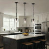 Modern Industrial Pendant Light with Clear Glass Shade, Adjustable Metal Pendant Lighting for Kitchen Island Dining Room Entryway, Easy Clean Glare-Free Home Light Fixture - Image 3