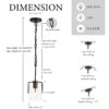 Modern Industrial Pendant Light with Clear Glass Shade, Adjustable Metal Pendant Lighting for Kitchen Island Dining Room Entryway, Easy Clean Glare-Free Home Light Fixture - Image 12