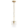 Farmhouse Gold Pendant Light, 1-Light Clear Glass Kitchen Island Light for Dining Table, Adjustable Modern Hanging Ceiling Fixture for Entryway, Hallway, Bedroom - Image 14