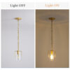 Farmhouse Gold Pendant Light, 1-Light Clear Glass Kitchen Island Light for Dining Table, Adjustable Modern Hanging Ceiling Fixture for Entryway, Hallway, Bedroom - Image 5