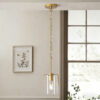 Farmhouse Gold Pendant Light, 1-Light Clear Glass Kitchen Island Light for Dining Table, Adjustable Modern Hanging Ceiling Fixture for Entryway, Hallway, Bedroom - Image 10