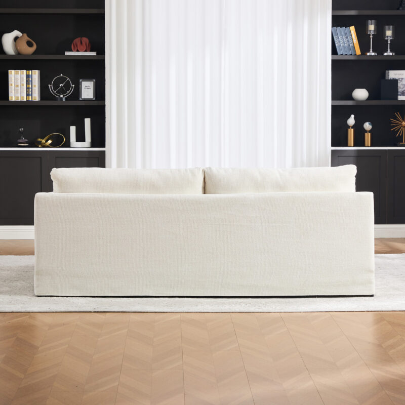 86.61" Wide Extra-large Double-seater Sofa, Chenille Upholstered, With Two Armrest Pillows And Two Backrest Pillows, Suitable For Bedrooms, Living Rooms, Apartment,And Window Seating - Image 9