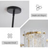Modern 5-Light Black and Gold Chandelier, Textured Glass Pendant Light with Electroplated Gold Finish for Living Room Dining Room Not Including the Bulb - Image 9