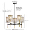 Modern 5-Light Black and Gold Chandelier, Textured Glass Pendant Light with Electroplated Gold Finish for Living Room Dining Room Not Including the Bulb - Image 11