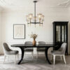 Modern 5-Light Black and Gold Chandelier, Textured Glass Pendant Light with Electroplated Gold Finish for Living Room Dining Room Not Including the Bulb - Image 3