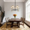 Modern 5-Light Black and Gold Chandelier, Textured Glass Pendant Light with Electroplated Gold Finish for Living Room Dining Room Not Including the Bulb - Image 2