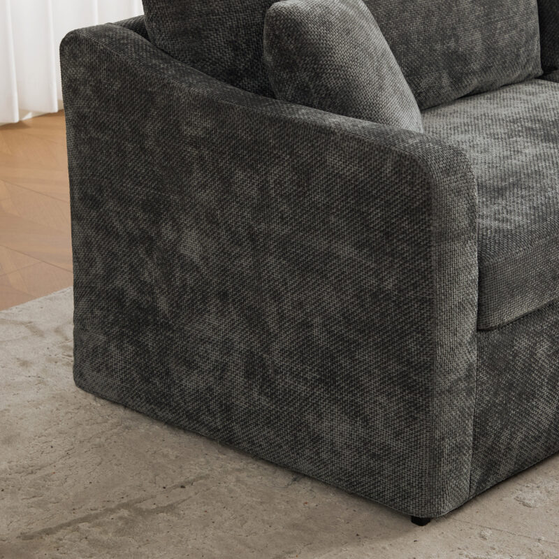 86.61" Wide Extra-large Double-seater Sofa, Chenille Upholstered, With Two Armrest Pillows And Two Backrest Pillows, Suitable For Bedrooms, Living Rooms, Apartment,And Window Seating - Image 17