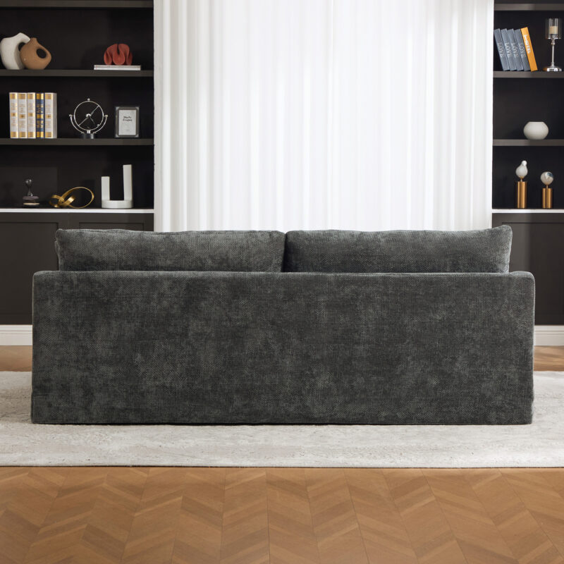 86.61" Wide Extra-large Double-seater Sofa, Chenille Upholstered, With Two Armrest Pillows And Two Backrest Pillows, Suitable For Bedrooms, Living Rooms, Apartment,And Window Seating - Image 16