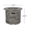 Outdoor 32" Round MgO Propane Fire Pit, Grey Top - 40,000 BTU - Image 4