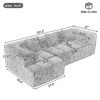 101.2" Sectional Sofa Full-Compressed Sofa Modular Sofa Couch Free-combined Sofa with Deep Seating and Two Side Pockets for Living Room - Image 19